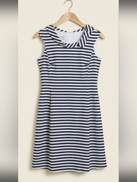 Sara Campbell Dresses & Skirts - Sara Campbell Navy and White Striped Sleeveless Fit-and-Flare Dress
